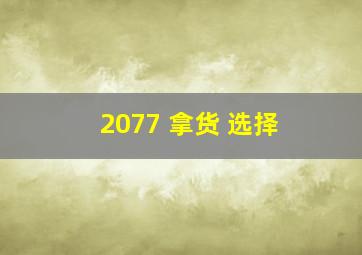 2077 拿货 选择